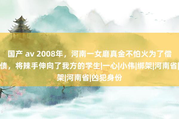 国产 av 2008年，河南一女磨真金不怕火为了偿还高额赌债，将辣手伸向了我方的学生|一心|小伟|绑架|河南省|凶犯身份